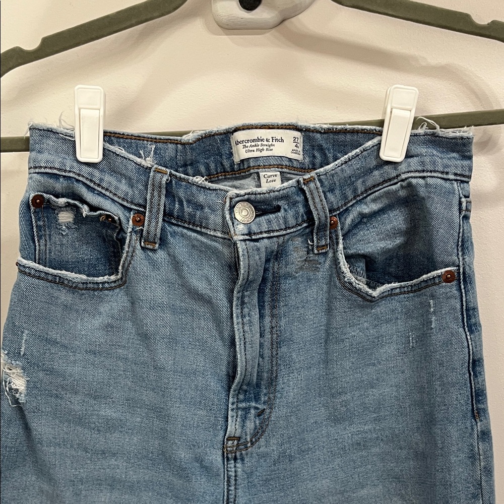 💐5/25$ Abercrombie & Fitch The Ankle Straight Ultra High Rise CL 4R 27